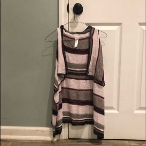 A purple gray and black cardigan